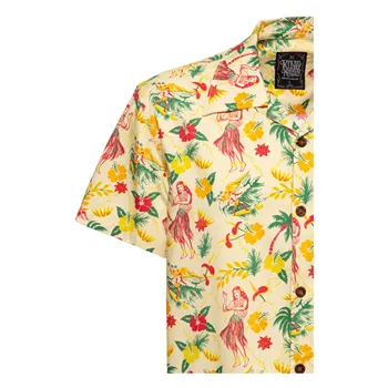 cafe 4 racer - King Kerosin Hula AOP shirt ecru - KING KEROSIN Shirts 