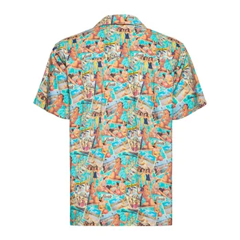 cafe 4 racer - King Kerosin Vacation AOP shirt blue heaven - KING KEROSIN Shirts 