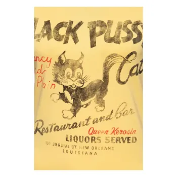 cafe 4 racer - Queen Kerosin Black Pussy Cat tričko Senf - KING KEROSIN Tričká 
