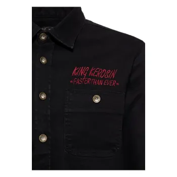 cafe 4 racer - King Kerosin Džínsová košeľa Worker black - KING KEROSIN Košile 