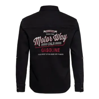cafe 4 racer - King Kerosin Džínsová košeľa Worker black - KING KEROSIN Košile 