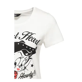 cafe 4 racer - Queen Kerosin Howdy Tričko Off White - KING KEROSIN Tričká 