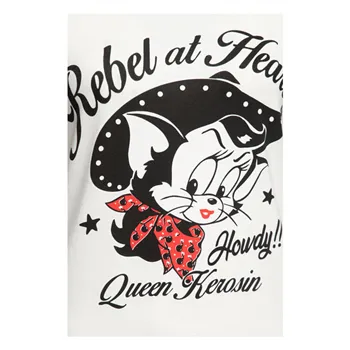 cafe 4 racer - Queen Kerosin Howdy Tričko Off White - KING KEROSIN Tričká 