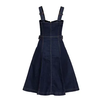 cafe 4 racer - Queen Kerosin Swing Dress tmavo modré pranie - KING KEROSIN Šaty 
