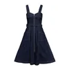 cafe 4 racer - Queen Kerosin Swing Dress tmavo modré pranie - KING KEROSIN Šaty 