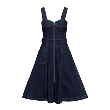 cafe 4 racer - Queen Kerosin Swing Dress tmavo modré pranie - KING KEROSIN Šaty 