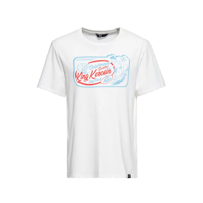 cafe 4 racer - King Kerosin CalSurf T-Shirt Off White - KING KEROSIN T-Shirts 