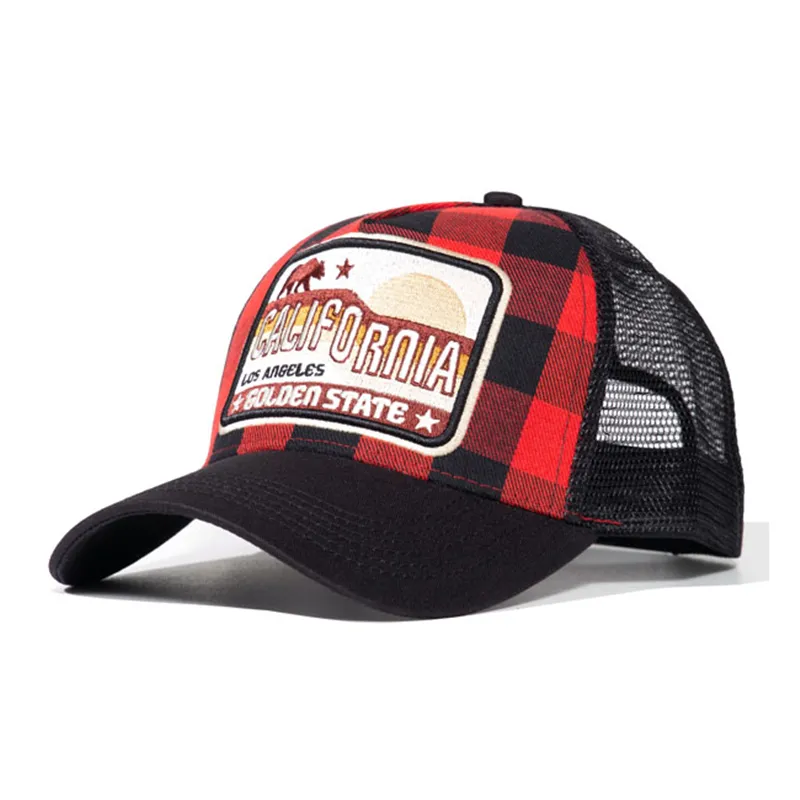 cafe 4 racer - King Kerosin Golden State check trucker cap - KING KEROSIN Kšiltovky 