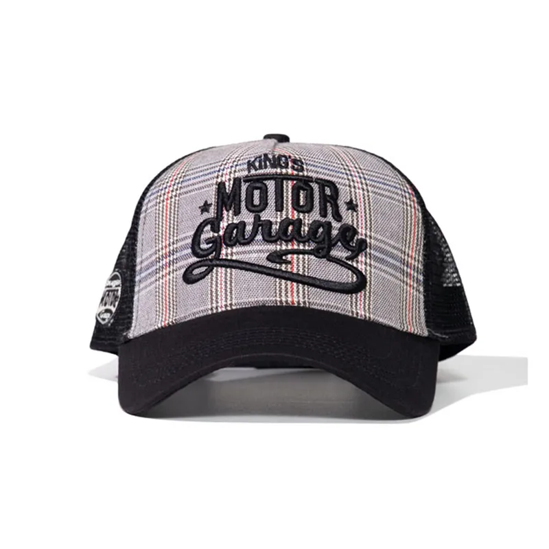 cafe 4 racer - King Kerosin Motor Garage check trucker cap - KING KEROSIN Caps 