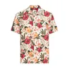 cafe 4 racer - Kráľ Kerosin AOP Tropical Hawaiian Style Shirt Off White - KING KEROSIN Košile 