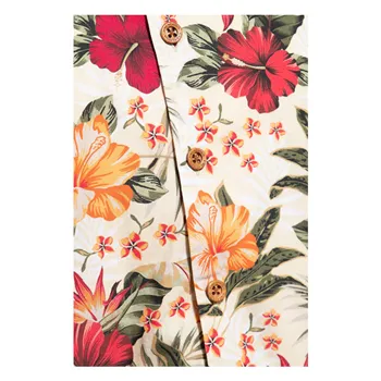 cafe 4 racer - Kráľ Kerosin AOP Tropical Hawaiian Style Shirt Off White - KING KEROSIN Košile 