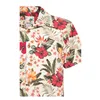 cafe 4 racer - Kráľ Kerosin AOP Tropical Hawaiian Style Shirt Off White - KING KEROSIN Košile 