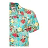cafe 4 racer - Košeľa King Kerosin AOP Tropical Hawaiian Style Mint - KING KEROSIN Košile 