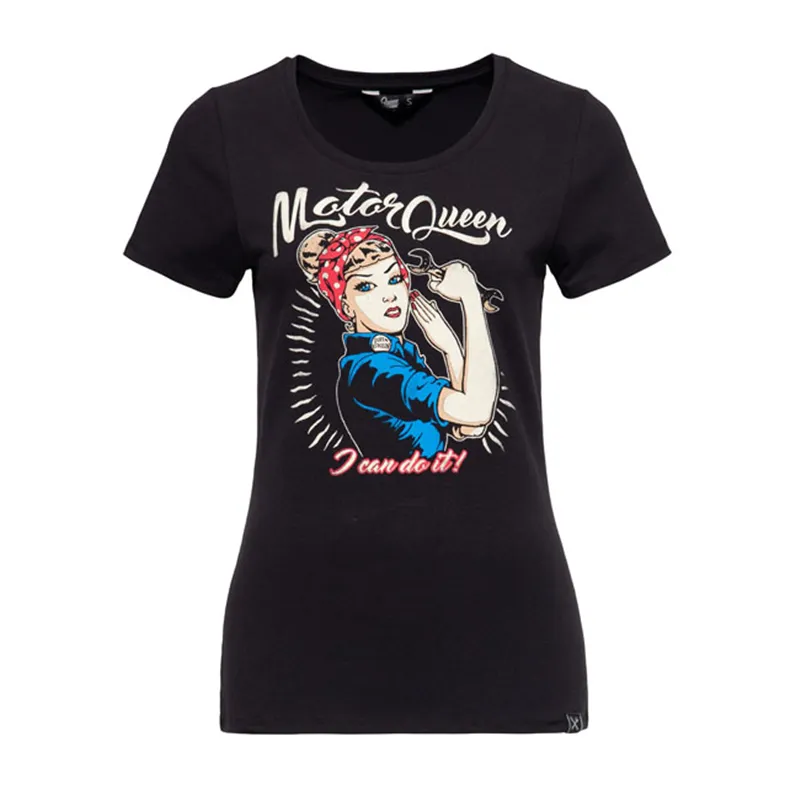 cafe 4 racer - Queen Kerosin Motor Queen I Can Do It t-shirt black - KING KEROSIN T-Shirts 