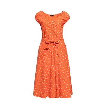 cafe 4 racer - Queen of Kerosin AOP Swing dress orange - KING KEROSIN Dress 