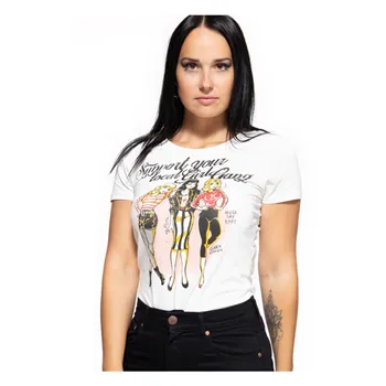 cafe 4 racer - Queen Kerosin Wild Rebel t-shirt black - KING KEROSIN Tričká 