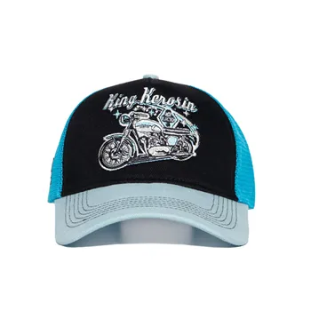 cafe 4 racer - King Kerosin Acer Recer cap black/blue - KING KEROSIN Šiltovka 