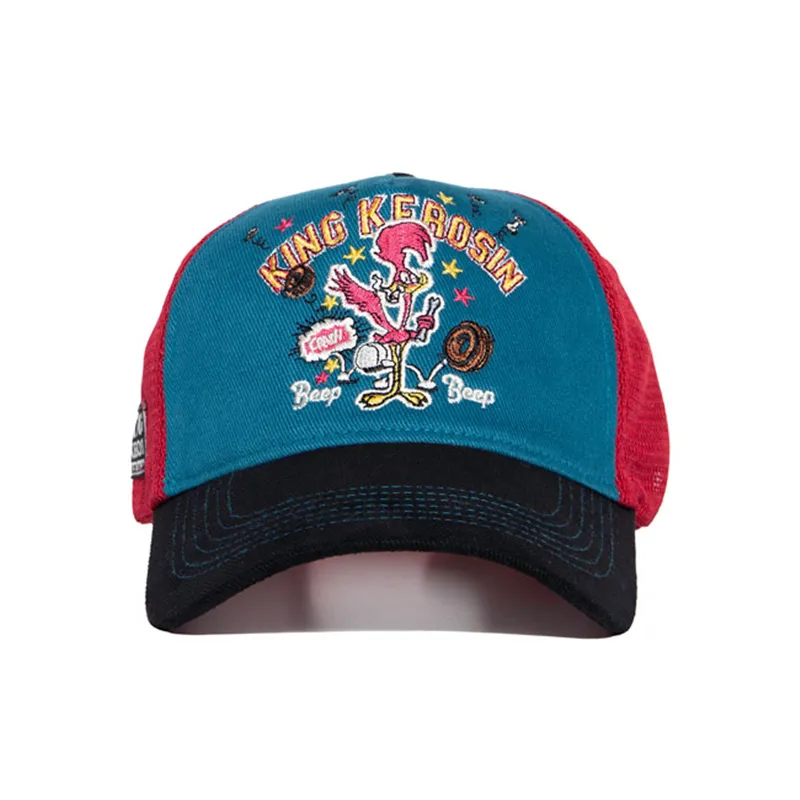 cafe 4 racer - King Kerosin Roadrunner Crash cap black/turquoise - KING KEROSIN Šiltovka 