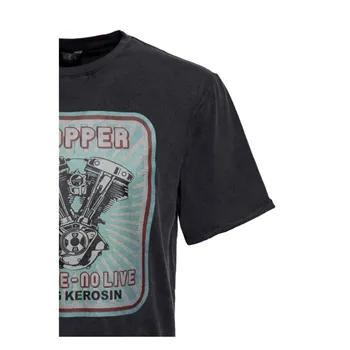 King Kerosin Chopper t-shirt oilwashed black