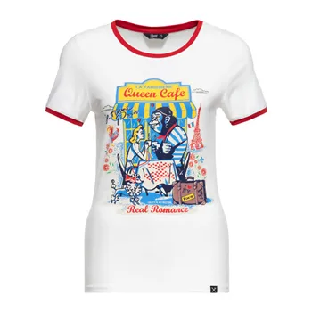cafe 4 racer - Queen Kerosin Queen Cafe t-shirt off white - KING KEROSIN T-Shirts 