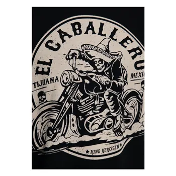 cafe 4 racer - Tričko King Kerosin El Caballero čierne - KING KEROSIN Tričká 