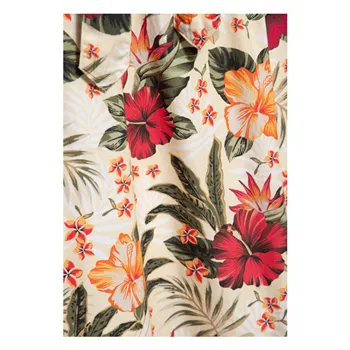 cafe 4 racer - Queen Kerosin Aop Hawaiian Flowers Dress Off white - KING KEROSIN Šaty 