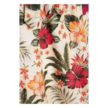 cafe 4 racer - Queen Kerosin Aop Hawaiian Flowers Dress Off white - KING KEROSIN Šaty 