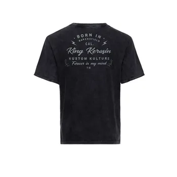 cafe 4 racer - King Kerosin Kustom Kulture t-shirt oilwashed black - KING KEROSIN Tričká 