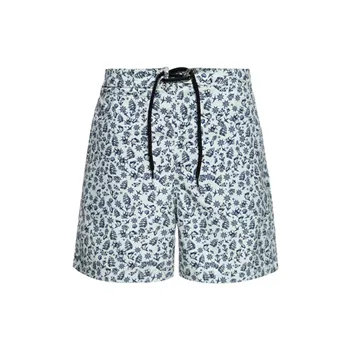 cafe 4 racer - King Kerosin Sea Pattern swimshort off white - KING KEROSIN Kraťasy na plávanie 