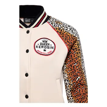 Queen Kerosin Rock N Roll bunda s potiskem pantera ecru
