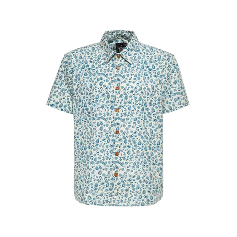 cafe 4 racer - King Kerosin Tričko Vintage Sea Pattern off white - KING KEROSIN Tričká 