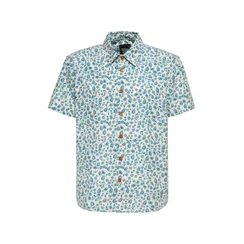cafe 4 racer - King Kerosin Tričko Vintage Sea Pattern off white - KING KEROSIN Tričká 