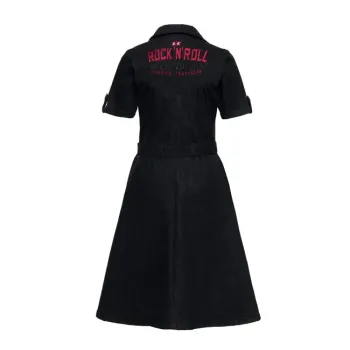 cafe 4 racer - Queen Kerosin Rock N Roll Rebel Queens retro denim dress bla - KING KEROSIN Dress 