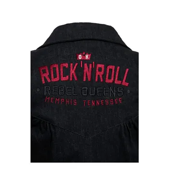 cafe 4 racer - Queen Kerosin Rock N Roll Rebel Queens retro denim dress bla - KING KEROSIN Dress 
