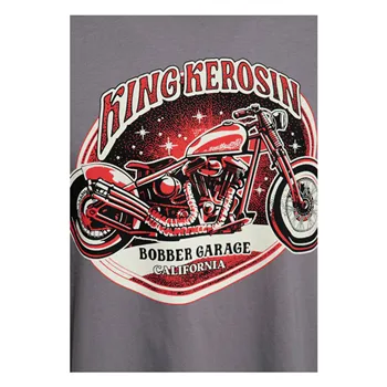cafe 4 racer - King Kerosin Bobber Garážové tričko oceľovo sivé - KING KEROSIN Tričká 