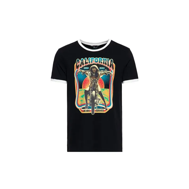 cafe 4 racer - King Kerosin California t-shirt black - KING KEROSIN Tričká 