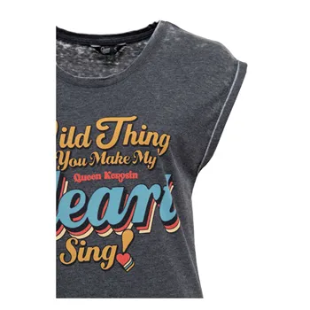 cafe 4 racer - Queen Kerosin Wild Thing t-shirt black - KING KEROSIN Trička 
