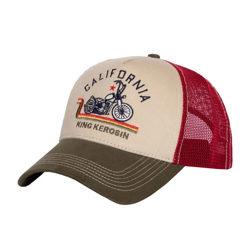 cafe 4 racer - King Kerosin Ride Free live Free cap off white & green - KING KEROSIN Caps 