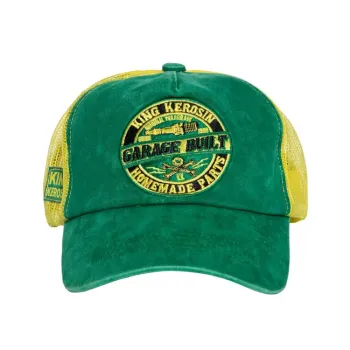cafe 4 racer - King Kerosin Garage Built cap green & yellow - KING KEROSIN Caps 