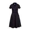 cafe 4 racer - Queen Kerosin Swing worker dress black/rinsed wash - KING KEROSIN Šaty 