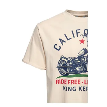 cafe 4 racer - King Kerosin California t-shirt ecru - KING KEROSIN Trička 