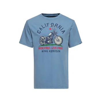 King Kerosin California t-shirt smoke blue