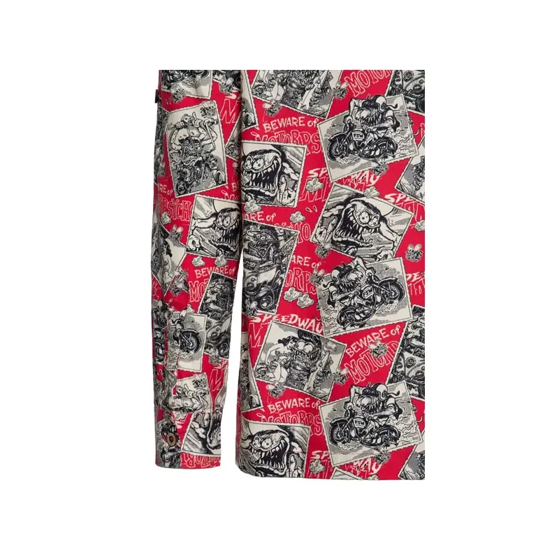 cafe 4 racer - King Kerosin AOP shirt off dark red - KING KEROSIN Košile 