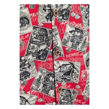 cafe 4 racer - King Kerosin AOP shirt off dark red - KING KEROSIN Košile 