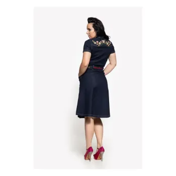 cafe 4 racer - Queen Kerosin Swing Denim dress dark blue - KING KEROSIN Dress 