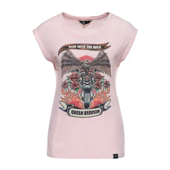 cafe 4 racer - Queen Kerosin Ride into the wild t-shirt peachskin - KING KEROSIN Trička 