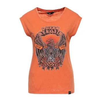 cafe 4 racer - Queen Kerosin Wild & Free t-shirt harvest pumpkin - KING KEROSIN Trička 