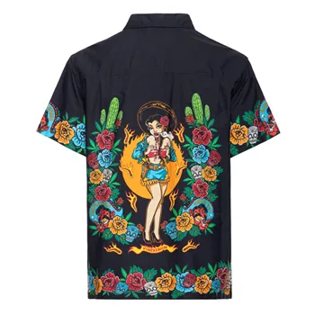 cafe 4 racer - King Kerosin Acapulco hawaii shirt black - KING KEROSIN Caps 