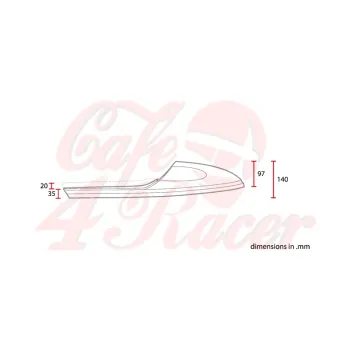 cafe 4 racer - Cafe Racer seat CR12 - Cafe4Racer Partially Upholstered 