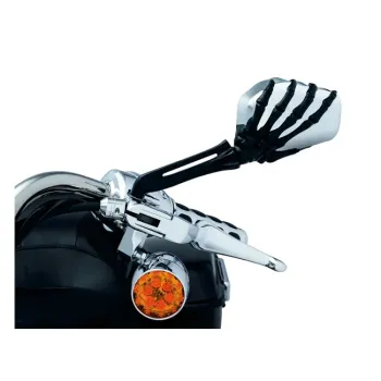 cafe 4 racer - Kuryakyn, Skeleton-hand mirror set. Black hand, chrome head - KURYAKYN Standard mirrors 